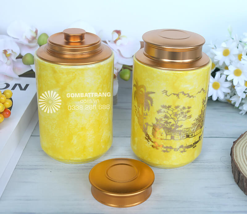 Những gia đình có mệnh Kim, Thổ sẽ rất hợp với màu sắc và chất liệu của lọ đựng chè bát tràng