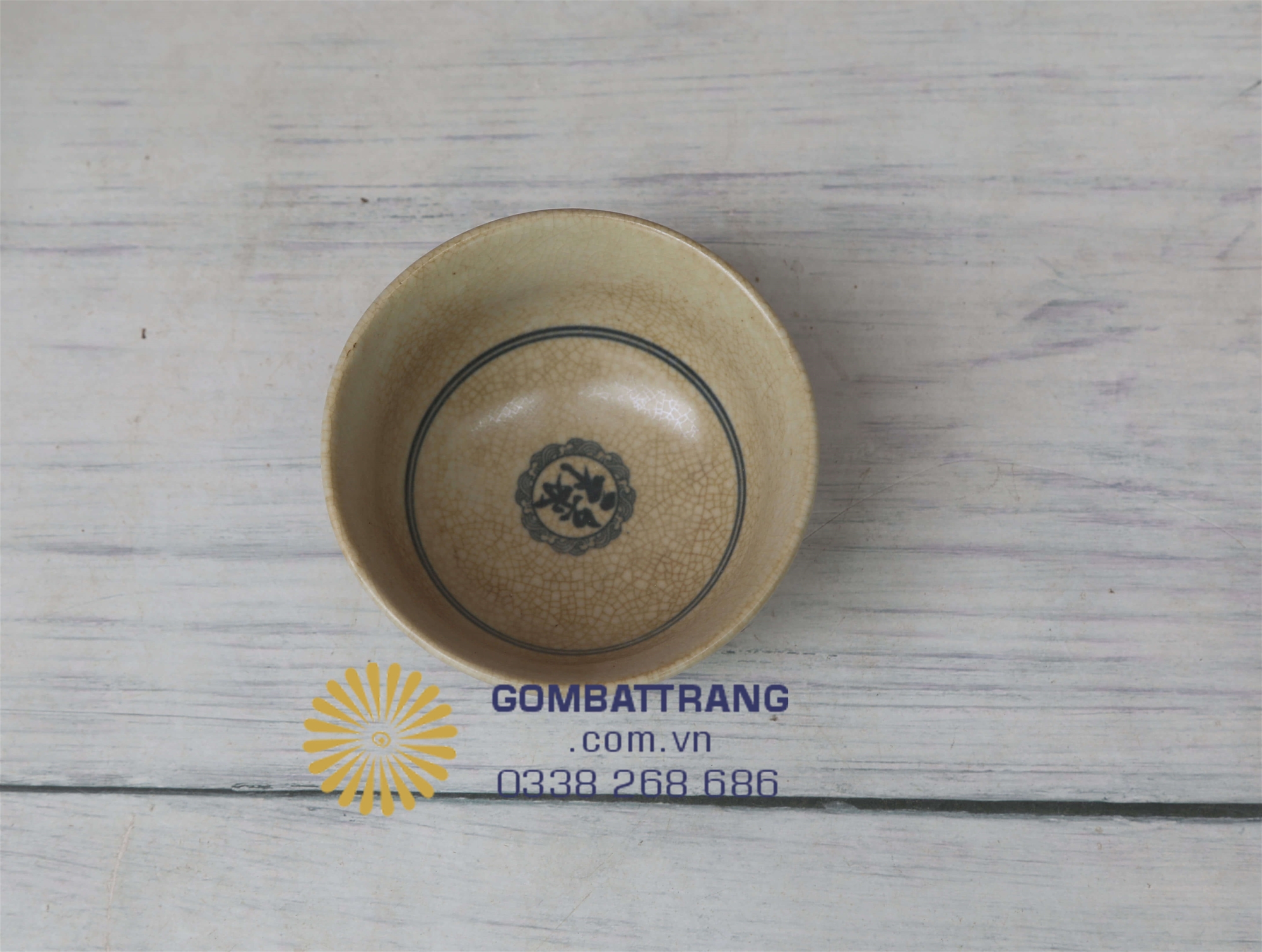 Bát ăn men rạn họa tiết hoa mặt trời – bền đẹp, chuẩn phong cách bàn ăn Việt