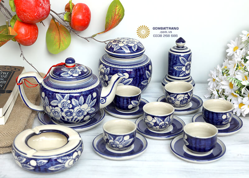 Bộ Ấm Chén Bát Tràng Có ​Chất Liệu Gốm Sứ Cao Cấp An Toàn