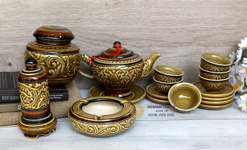 Lọ Trà Bộ Chén Trà Bát Tràng Tiện Dụng