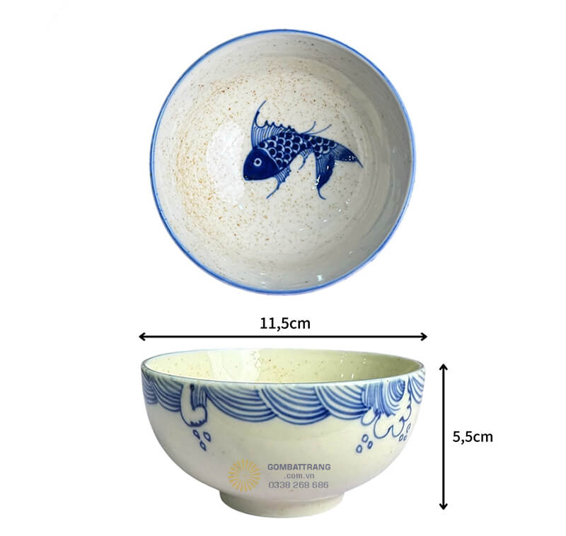 Bộ bát đĩa Bát Tràng cao cấp họa tiết cá tiêu được thiết kế với đầy đủ các món ăn cần thiết cho nhà hàng