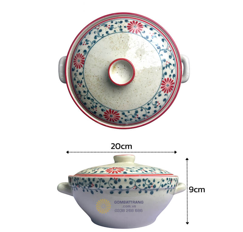 Bộ bát đĩa bát tràng Cúc Cát Tường bao gồm đầy đủ các món đồ phục vụ nhu cầu ăn uống của gia đình