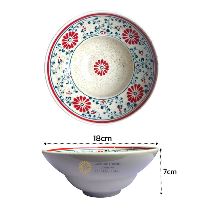 Lớp men sứ trên bộ bát đĩa gốm tạo độ bóng tự nhiên và chống thấm nước tốt