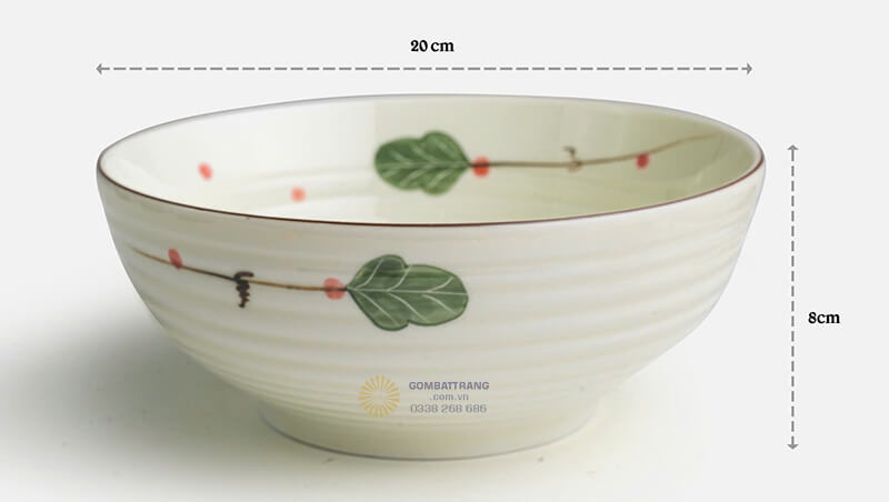 Bát tô khum với đường kính 18cm và 20cm phù hợp đựng canh súp