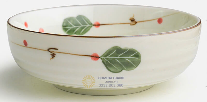 Bộ chén dĩa gốm bát tràng họa tiết hoa xương rồng nổi bật với thiết kế tối giản nhưng đầy cuốn hút