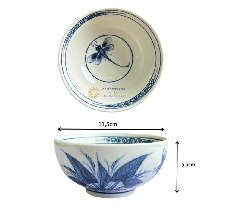 Bộ bát đĩa Bát Tràng họa tiết chuồn chuồn khoai chính là lựa chọn hoàn hảo cho gia đình bạn