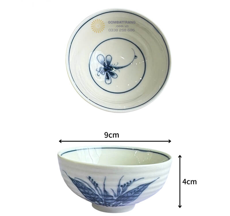 Bộ bát đĩa với họa tiết chuồn chuồn khoai được tạo nên bởi đôi bàn tay khéo léo của các nghệ nhân Bát Tràng