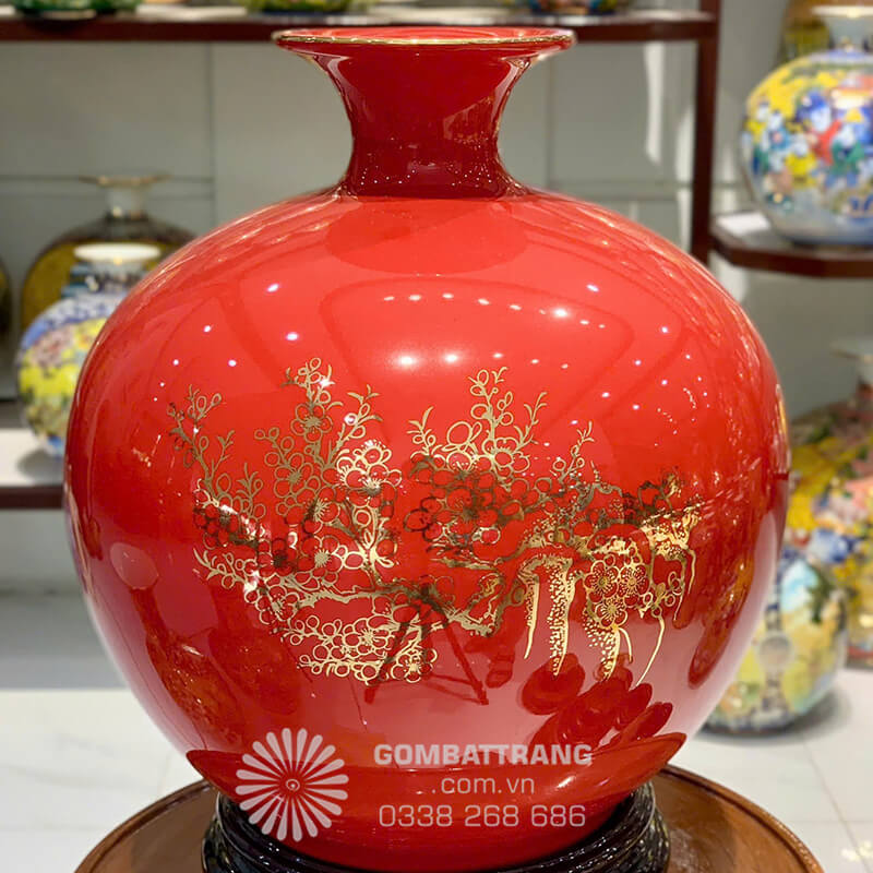 Bình hút tài lộc có kiểu dáng&nbsp;tròn đầy, cổ bình cao thanh thoát và miệng loe giúp thu hút tài lộc