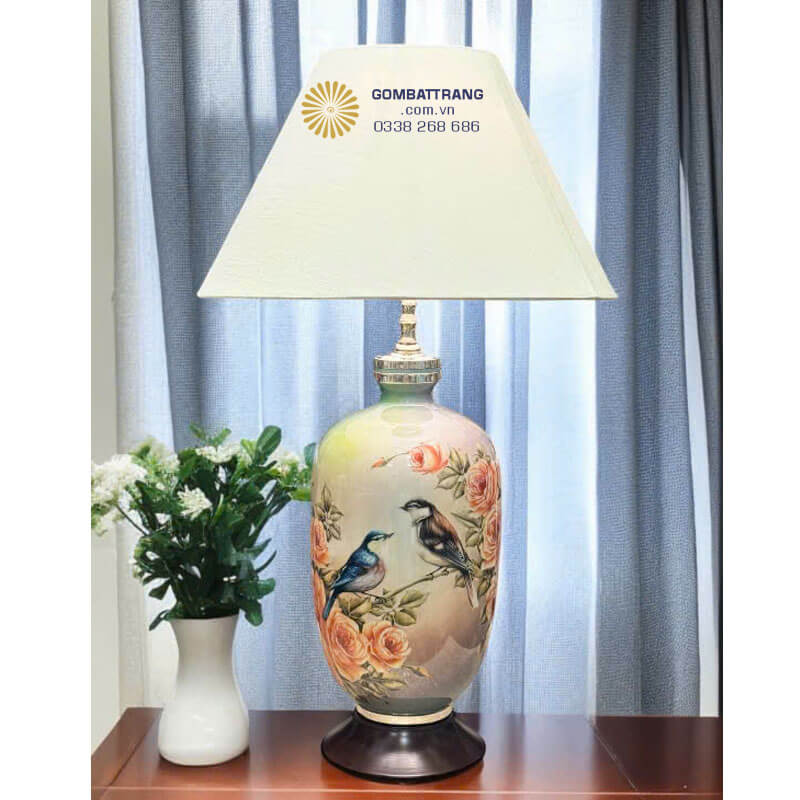 Đèn ngủ gốm bát tràng – trang trí phòng tinh tế, ánh sáng dịu nhẹ