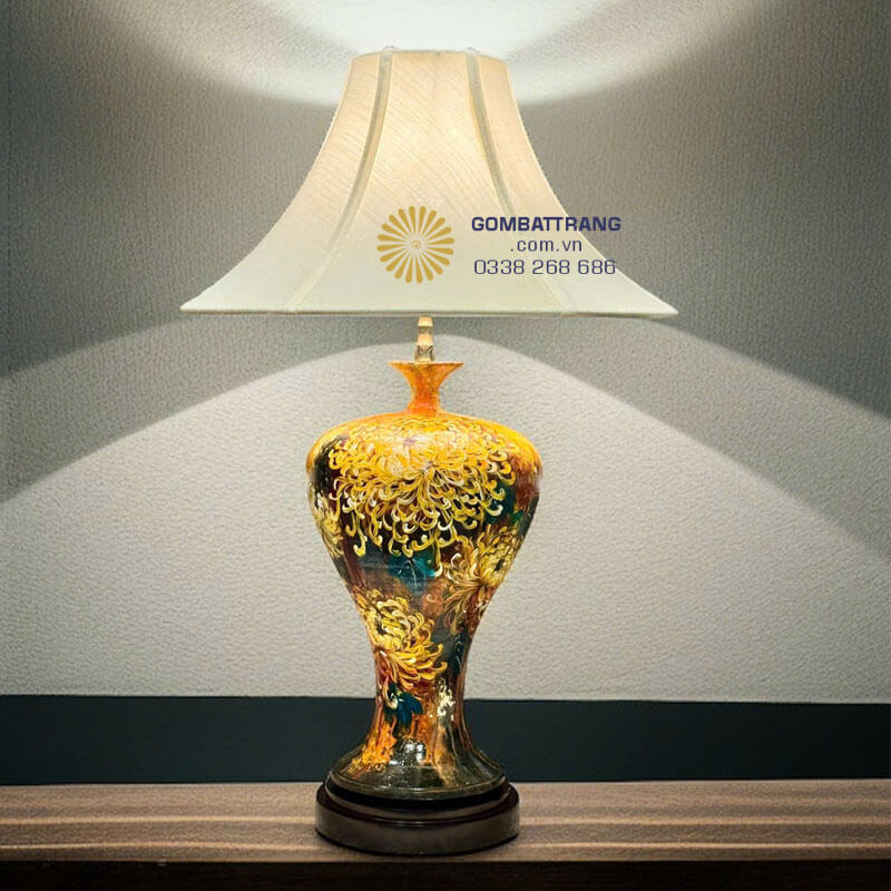 Đèn phòng ngủ Khổng Tước Phú Quý – vẻ đẹp sang trọng, gốm sứ cao cấp tinh xảo