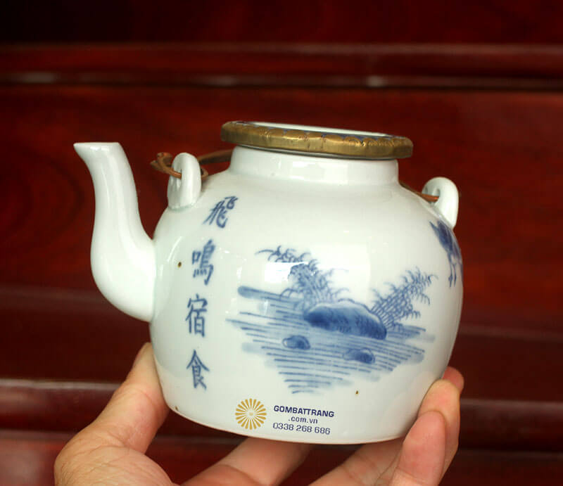 Chất liệu gốm sứ giả cổ cao cấp cực chất lượng của bộ bình trà cổ