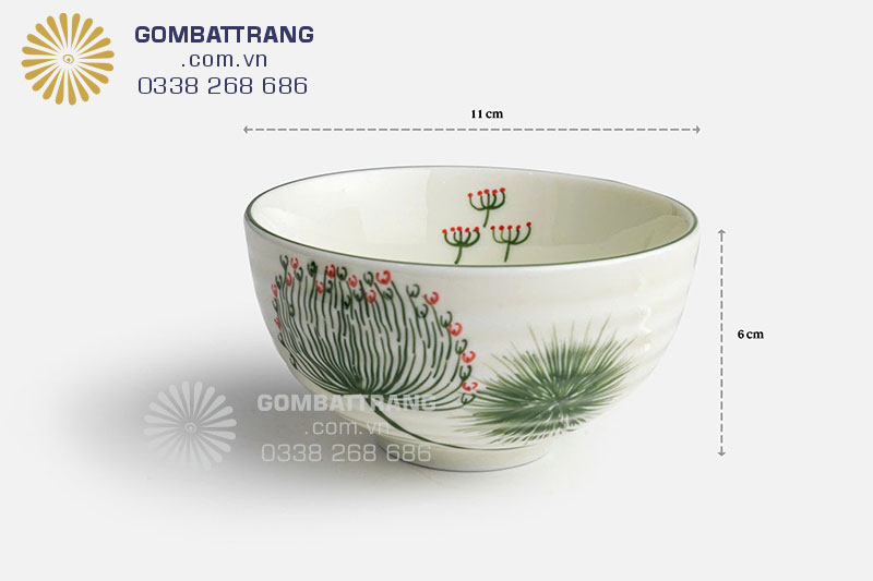 Bộ bát cơm 06 cái, đường kính 11 cm, được sản xuất theo công nghệ in khuôn thủy lực, có độ tròn đều và chính xác cao