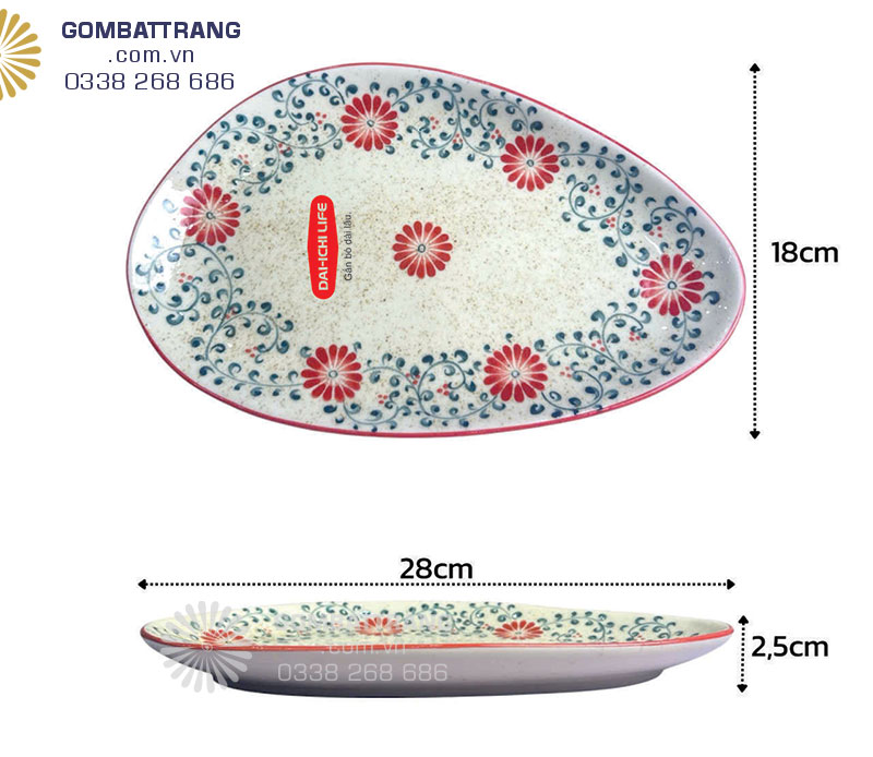 Đĩa vẽ hoa Cúc Cat Tường