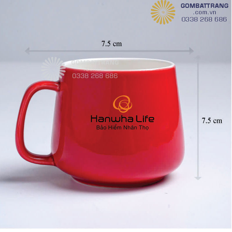 In logo lên cốc sứ sản phẩm chất lượng, sứ sạch an toàn, kiểu cách tinh tế, in logo theo yêu cầu đẹp, bền mầu, quà tặng giá rẻ cho mọi doanh nghiệp