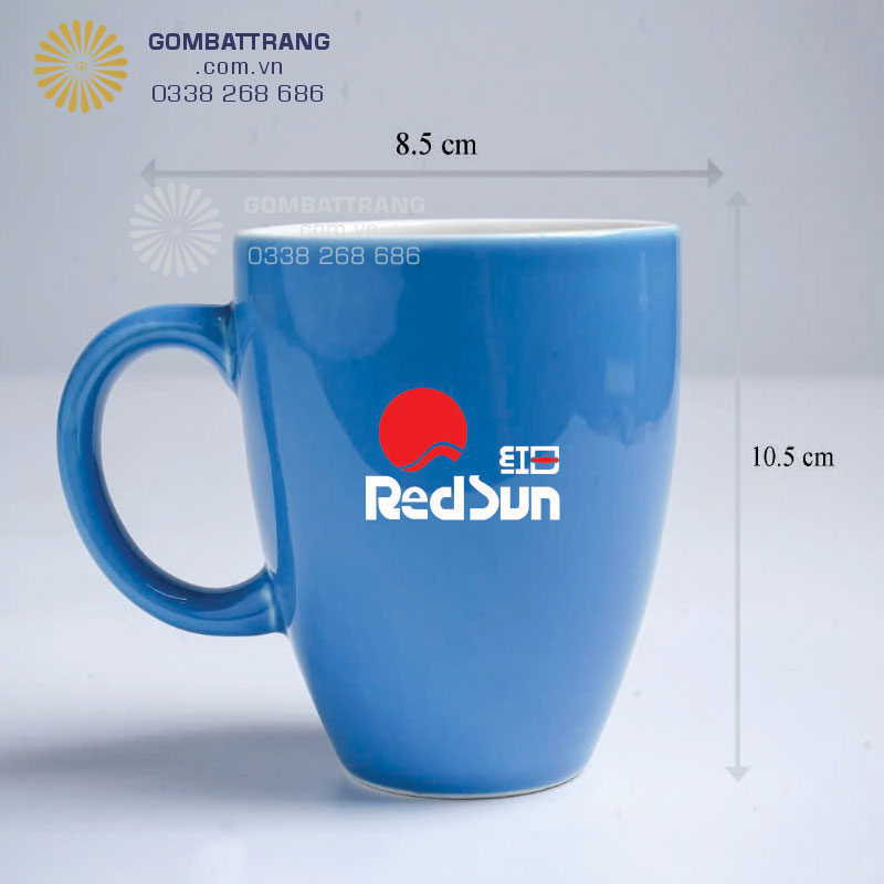 Ly sứ giá rẻ gốm sứ Bát Tràng in logo men xanh đẹp