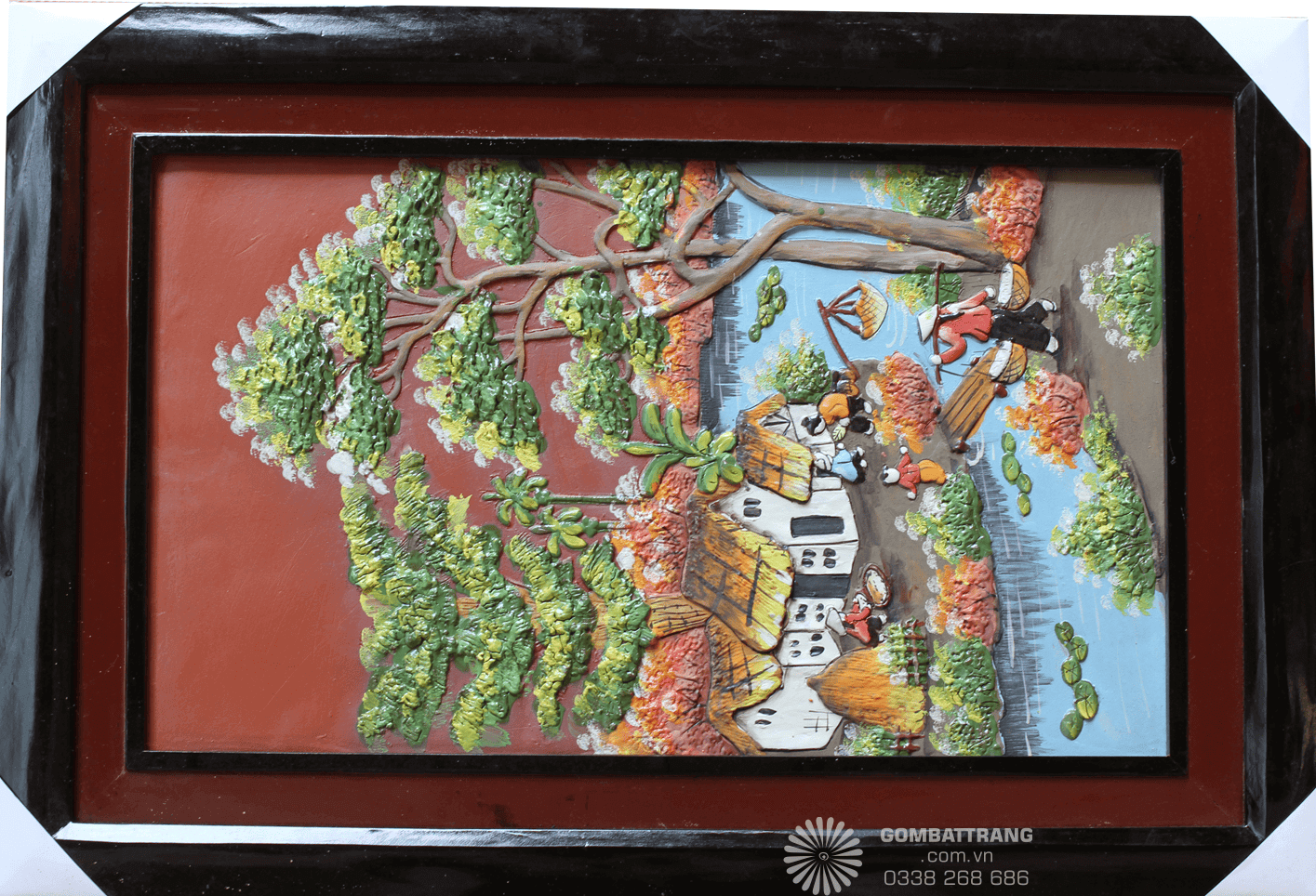 Tranh gốm ốp tường đồng quê – nghệ thuật gốm sứ tinh xảo, bền đẹp với thời gian