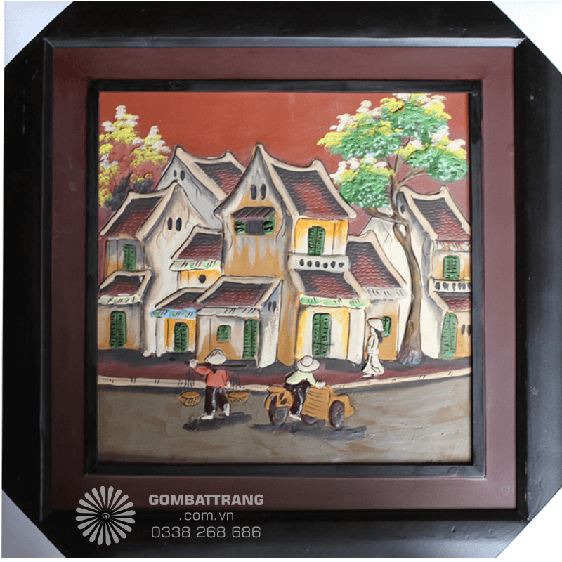 Tranh gốm sứ treo tường vẽ 36 phố phường Hà Nội – tinh xảo, sang trọng, lưu giữ hồn phố cổ